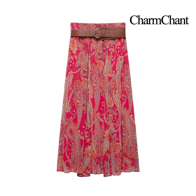 CHARMCHANT Women's Paisley Pri - огляд і ціна Midi Skirt Floral