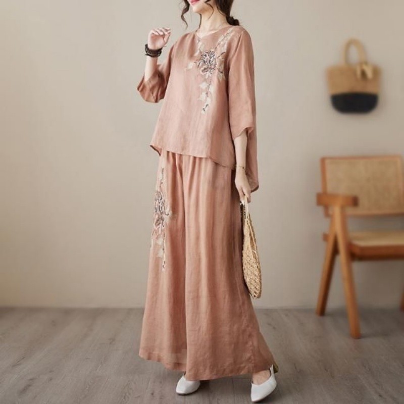 Linen Cotton Two Piece Set Wom - огляд і ціна Linen Pant Wide