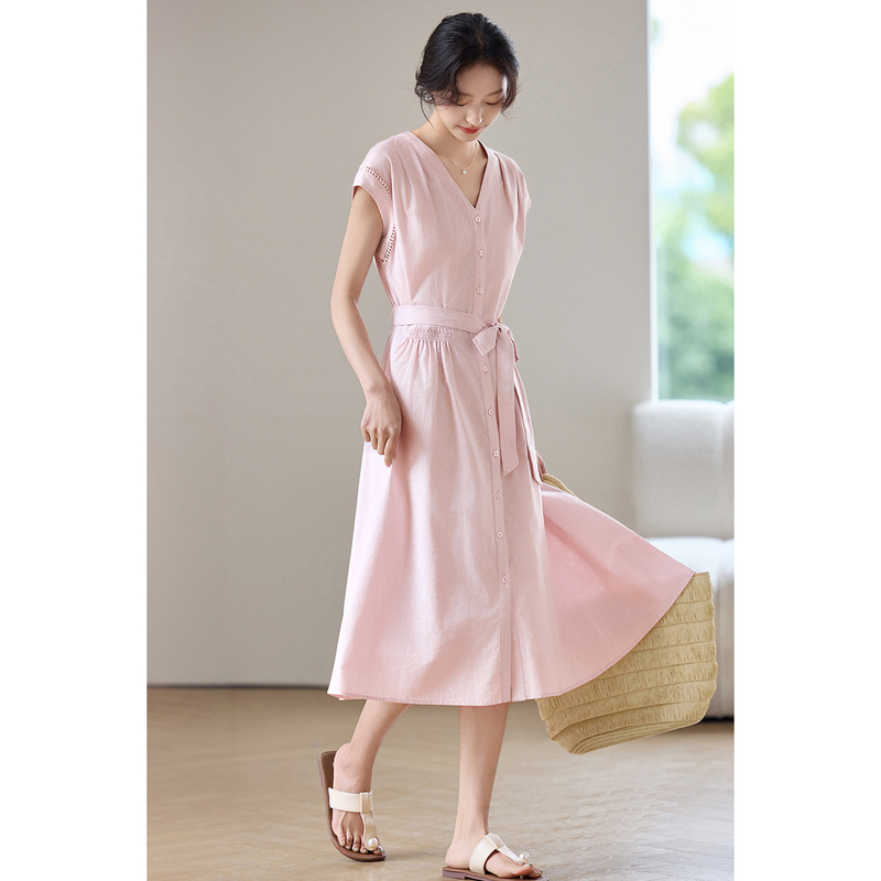 SENTUBILA Women's Midi Pink Dr - огляд і ціна Linen Dress Wrap