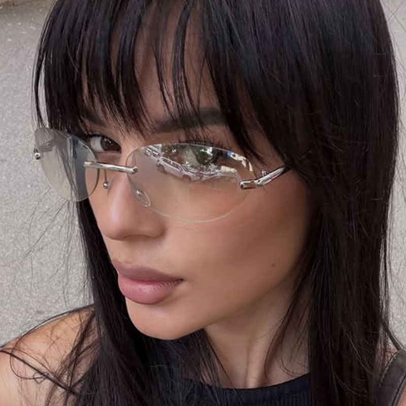 Rimless  Oval Sun Glasses for  - огляд і ціна Sunglasses Cat Eye