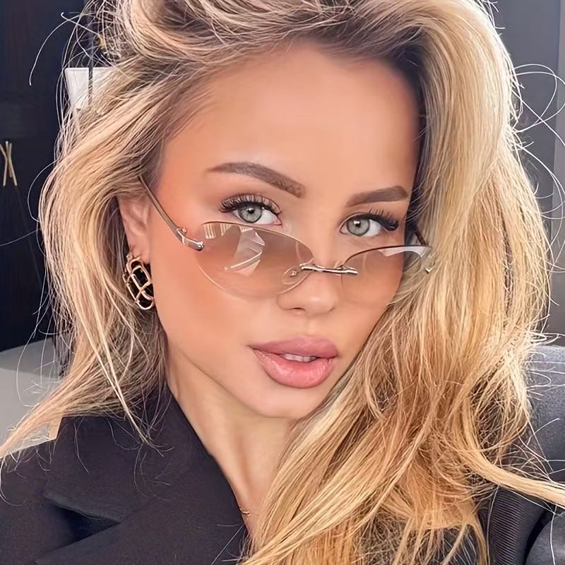 Rimless  Oval Sun Glasses for  - огляд і ціна Sunglasses Cat Eye